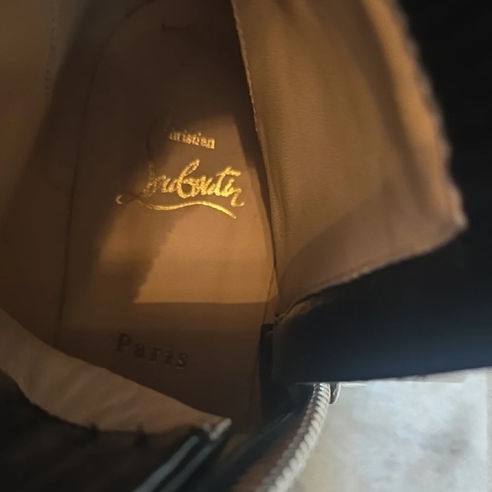 Christian Louboutin Black Combat Boots with Silver Accents - Picture 5 of 11